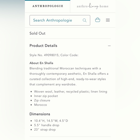 NWT Anthroplogie En Shalla Blue Plaid Crossbody tote bag w/ gold metallic trim - Picture 12 of 12